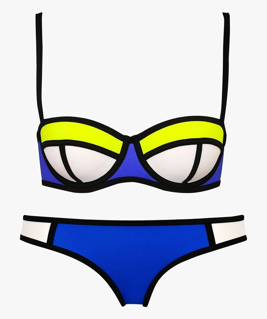 Blue Yellow And White Bikini, Transparent Clipart