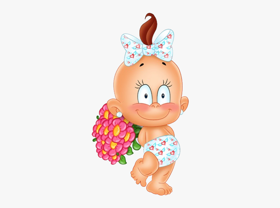 Baby Flower Girl Cartoon, Transparent Clipart