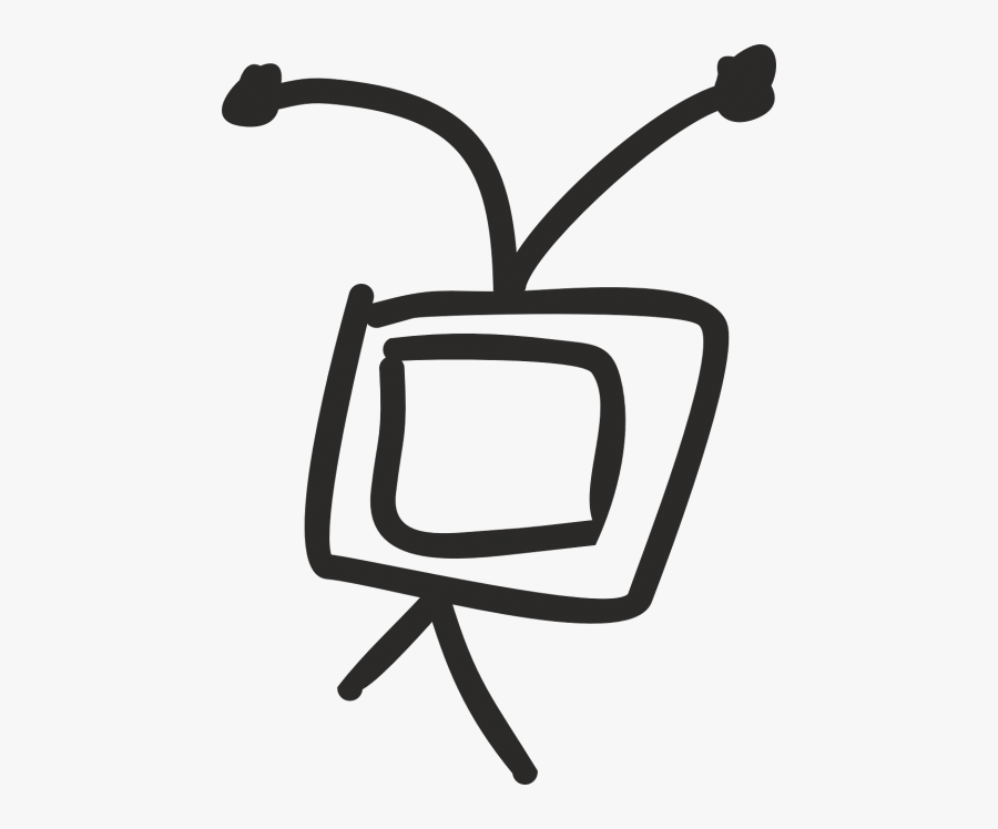 Tv,television And Radio,media,screen,free Vector Graphics - Gambar Sketsa Gambar Televisi, Transparent Clipart