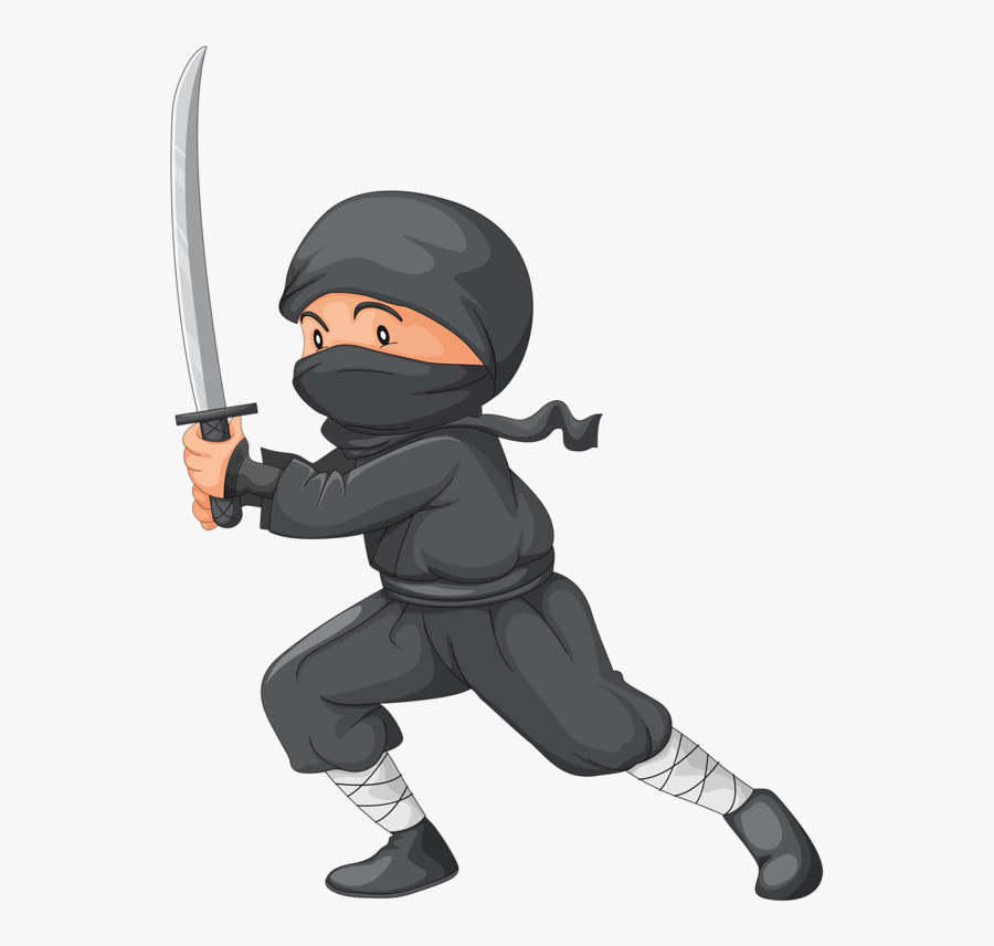 Transparent Handsome Clipart - Ninjas Cartoon, Transparent Clipart
