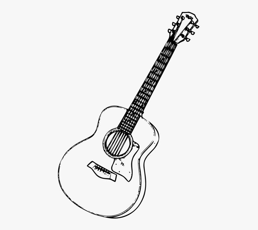 Acoustic Guitar Guitar Instrument Music Concert - Acoustic Guitar Drawing Png, Transparent Clipart