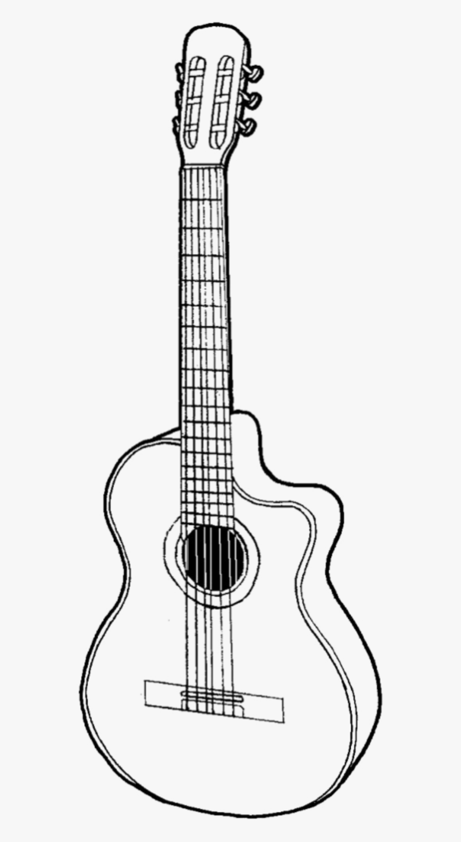 Guitar Draw Drawing Scrapbook Scrapbooking Design - Guitar Pencil Drawings, Transparent Clipart