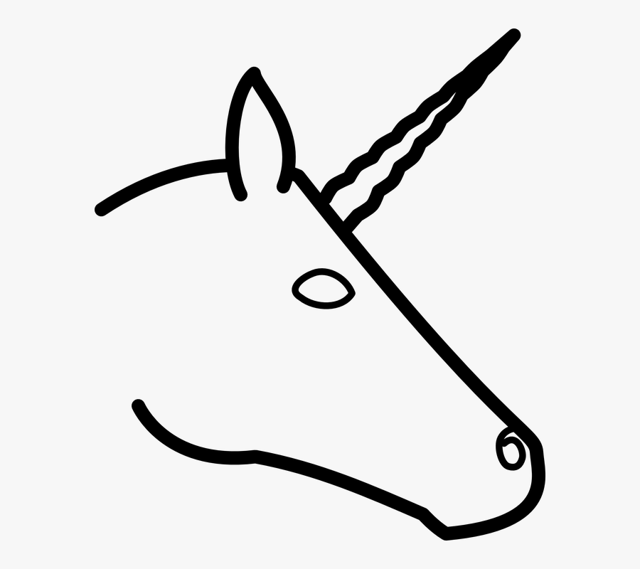 Unicorn, Profile, Head, Animal, Horse, Horn, Creature - Easy Unicorn Head Drawing, Transparent Clipart