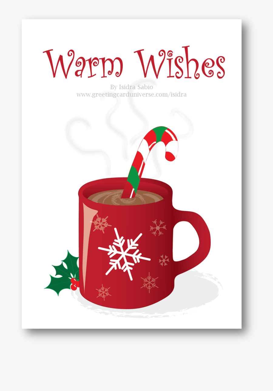 Hot Chocolate Christmas Cards, Transparent Clipart