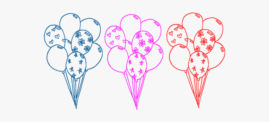 Pink,heart,cone,line Art,love,cake Decorating Supply - ระบายสี ลูกโป่ง ขาว ดำ Png, Transparent Clipart