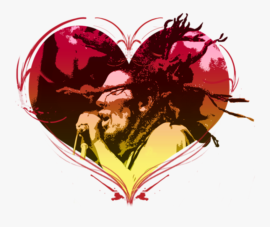 Heart, Jamaica, Bob Marley, Reggae, Symbol, Music - Rasta Love, Transparent Clipart