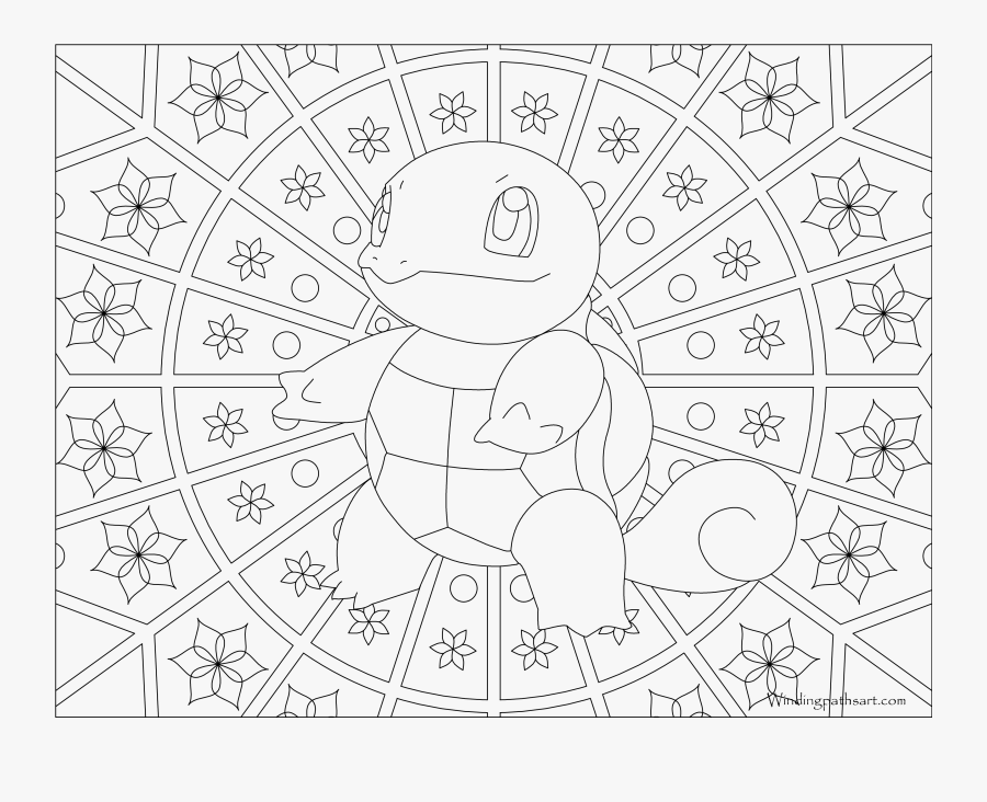 007 Squirtle Pokemon Coloring Page - Pokemon Adult Coloring Pages, Transparent Clipart