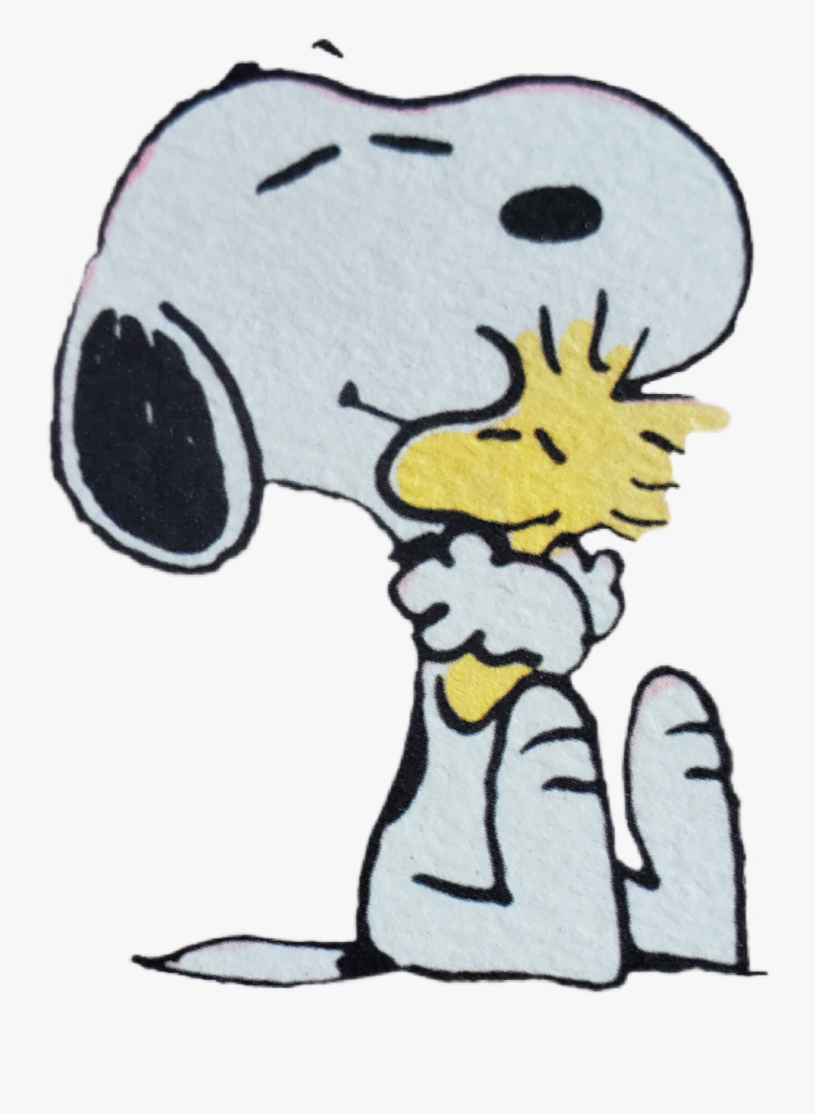 #snoopy #woodstock #hug #yelliw #white - Snoopy And Woodstock, Transparent Clipart