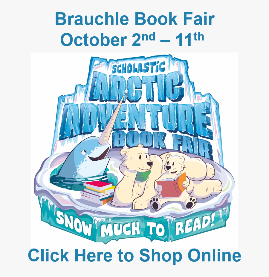 Book Fair Logo With Cartoon Polar Bears On An Iceberg, Transparent Clipart