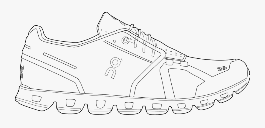 Box Drawing Shoe - Shoe Black And White, Transparent Clipart