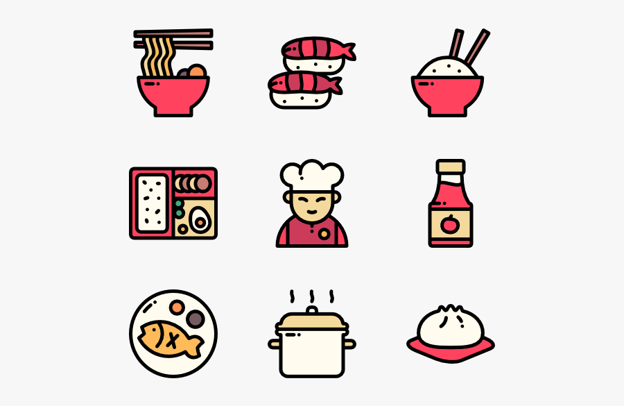 Food Icons Free Vector - Japanese Food Icon Transparent, Transparent Clipart