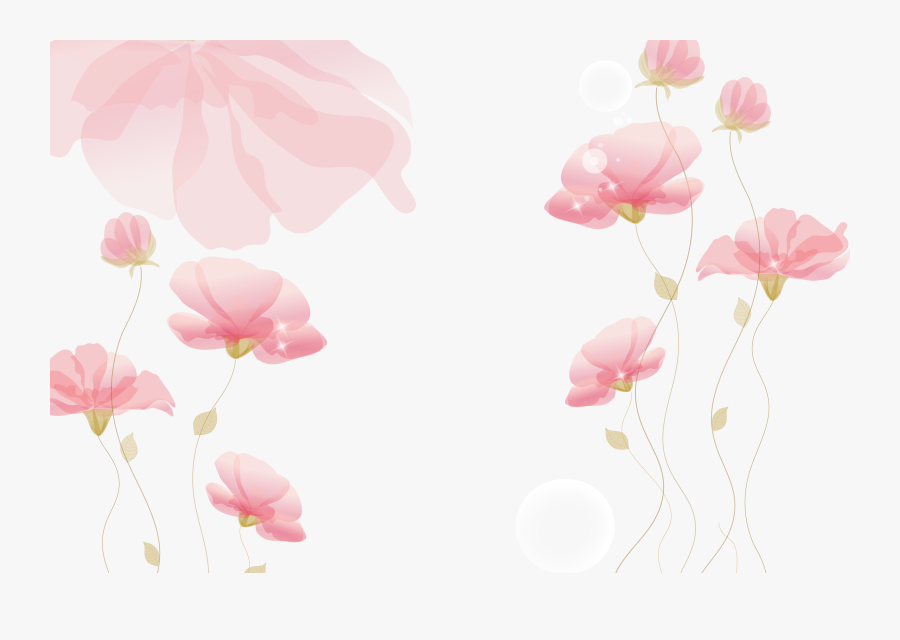 Ink Pink Flowers Background Png Download - Floral Background Flower Pink, Transparent Clipart