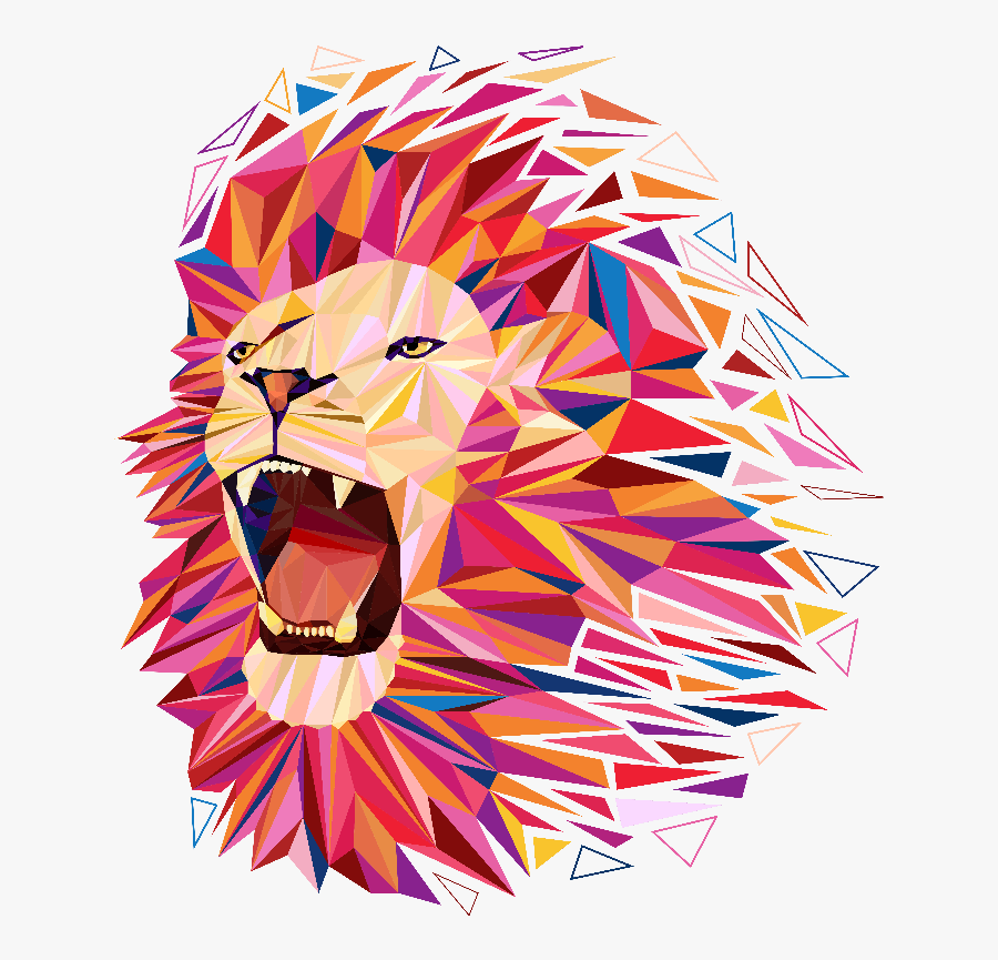Transparent Lion Roar Clipart - Roaring Abstract Roaring Lion Art, Transparent Clipart
