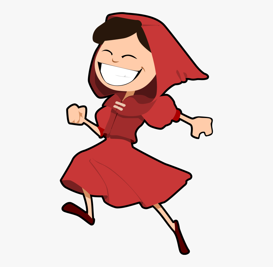 Red Riding Hood Clipart Happy Girl - Cartoon Little Bad Red Riding Hood, Transparent Clipart