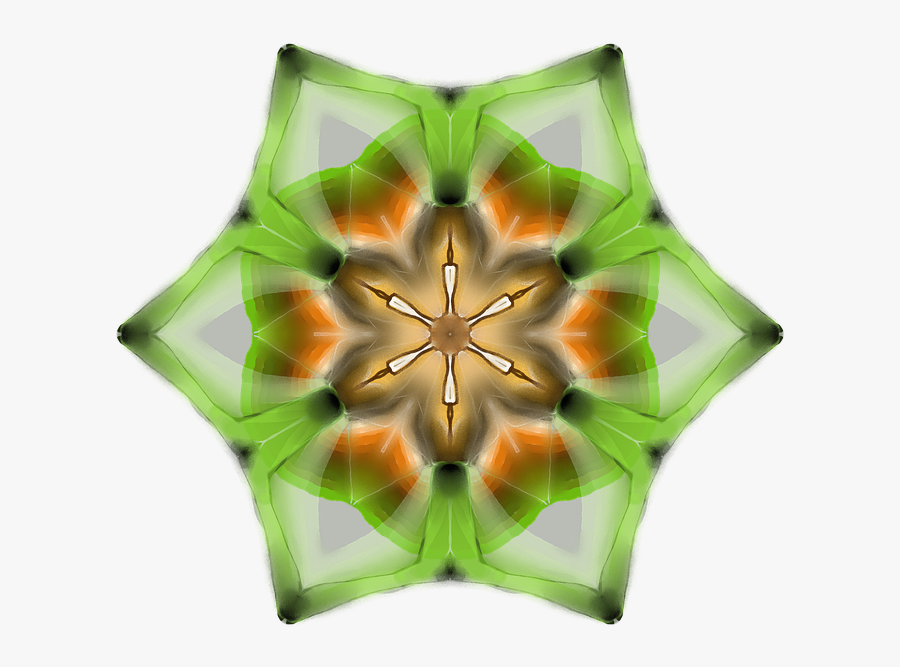 Mandala, Green, Heart Chakra, Kaleidoscope - Chakra, Transparent Clipart