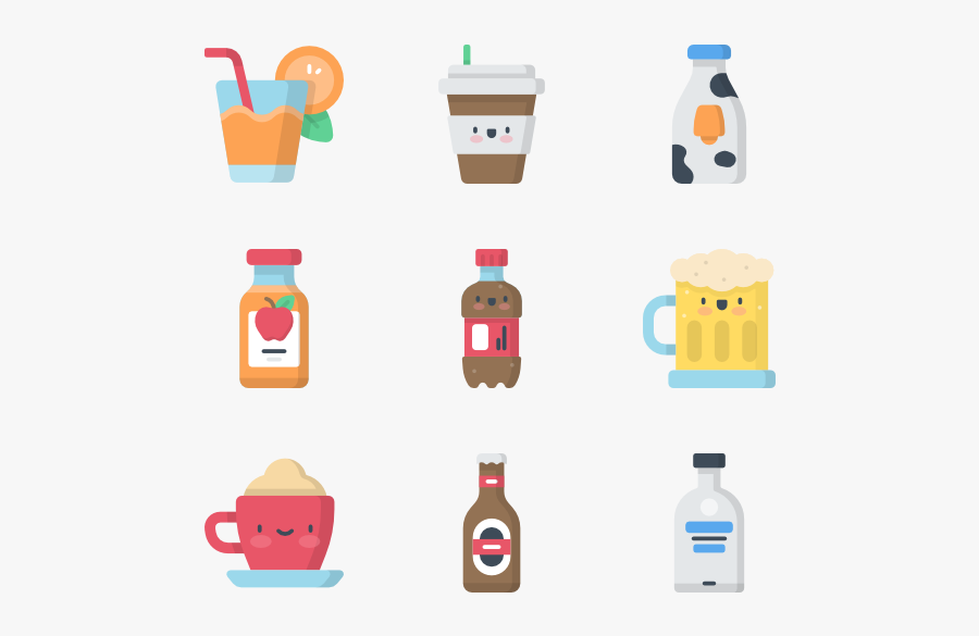Flat Food Icons Free - Transparent Icons Kawaii Candy Png , Free ...