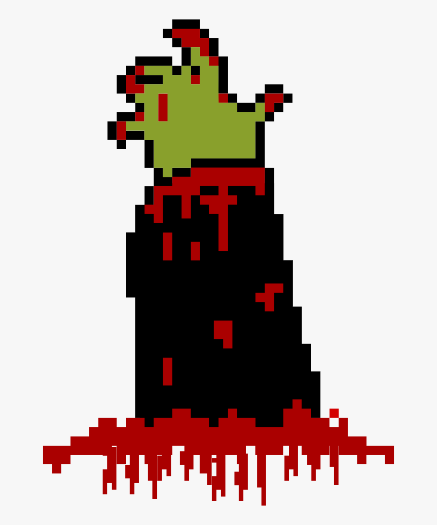 Zombie Hand - Zombie Hand Pixel Art, Transparent Clipart