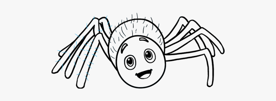 Spider Drawing Black And White, Transparent Clipart