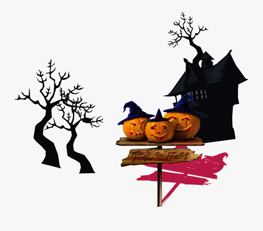 The Halloween Tree Jack O" Lantern Party Trick Or Treating - Halloween Sign Clipart, Transparent Clipart