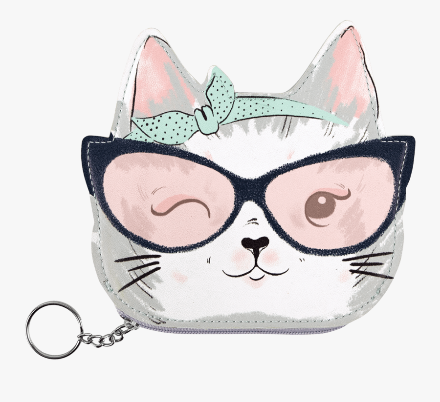 Cat Eye Glasses Coin Pouch Molly Rex - Cat Eye Glasses Cartoon, Transparent Clipart