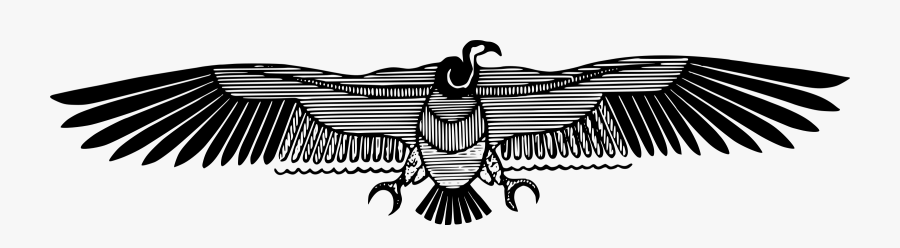 Hieroglyphs Egypt Spear Bird Open Wings, Transparent Clipart