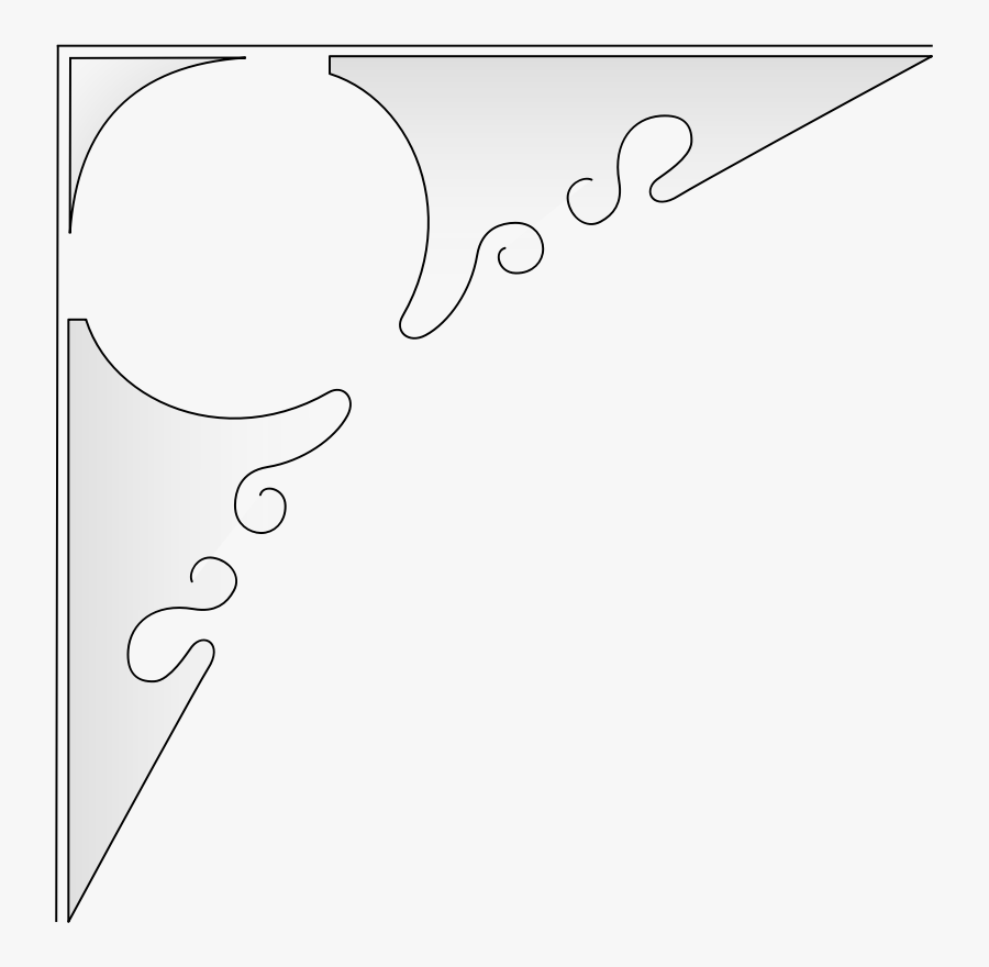 Flourish Three Corner - Top Left Corner Design, Transparent Clipart