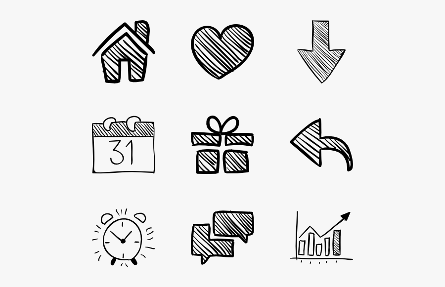 Social Media Hand Drawn - Hand Drawn Icon Png, Transparent Clipart