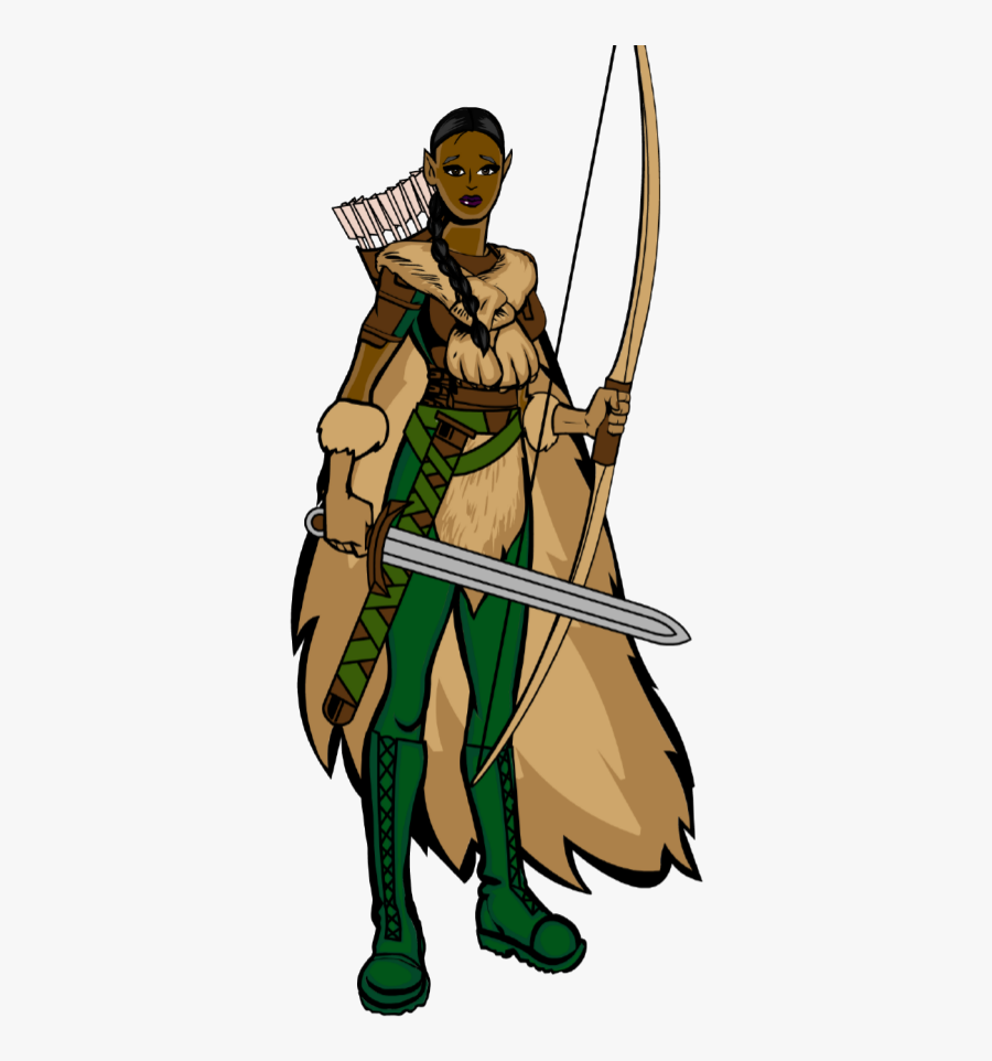 Aldrie The Wood Elf Ranger - Rpg Character Model Png, Transparent Clipart