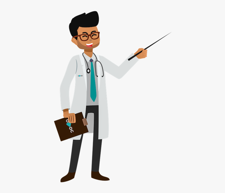 Transparent Doctor Clipart Png - Doctor Pointing Clipart, Transparent Clipart