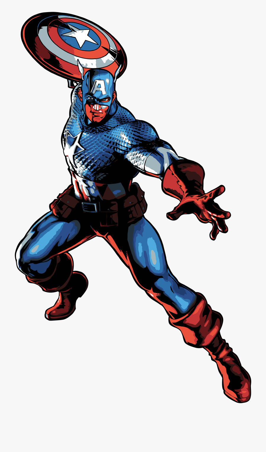 Captain America Cartoon Png - Captain America Marvel Vs Capcom 3 Png, Transparent Clipart