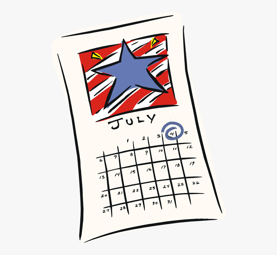Independence Day July Calendar Clip Art - 4th Of July Calendar Clipart, Transparent Clipart
