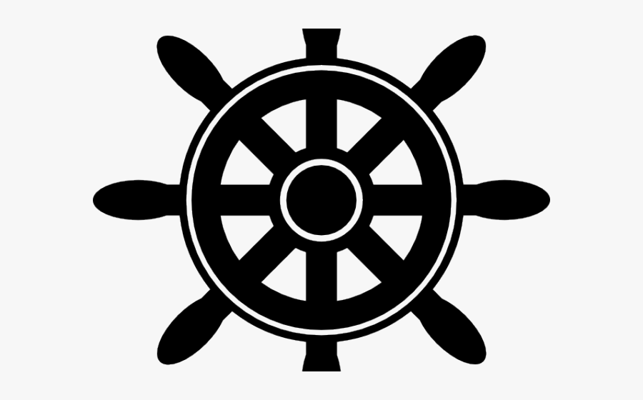 Ship Steering Wheel Silhouette Png, Transparent Clipart