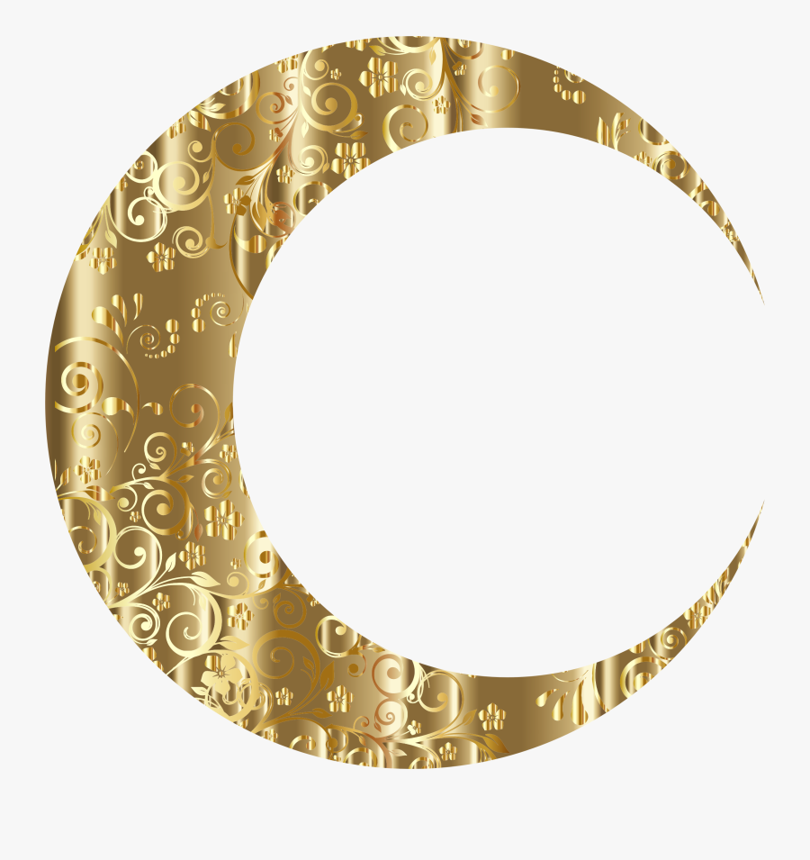 Clipart - Crescent Moon Gold Png, Transparent Clipart