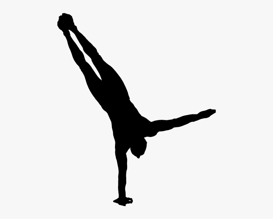 Handstand Yoga Man Male Silhouette - Male Gymnast Clip Art, Transparent Clipart