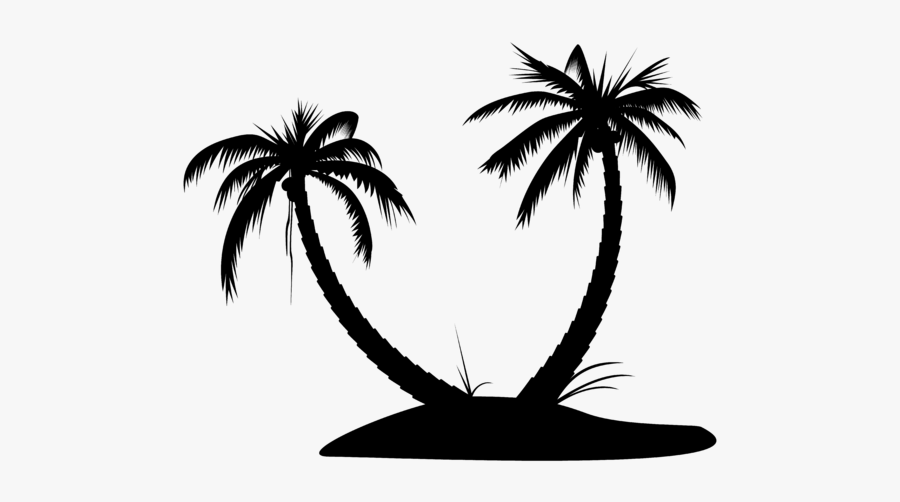 Silhouette Palm Tree Island - Ocean View Beach Resort Kalpitiya, Transparent Clipart