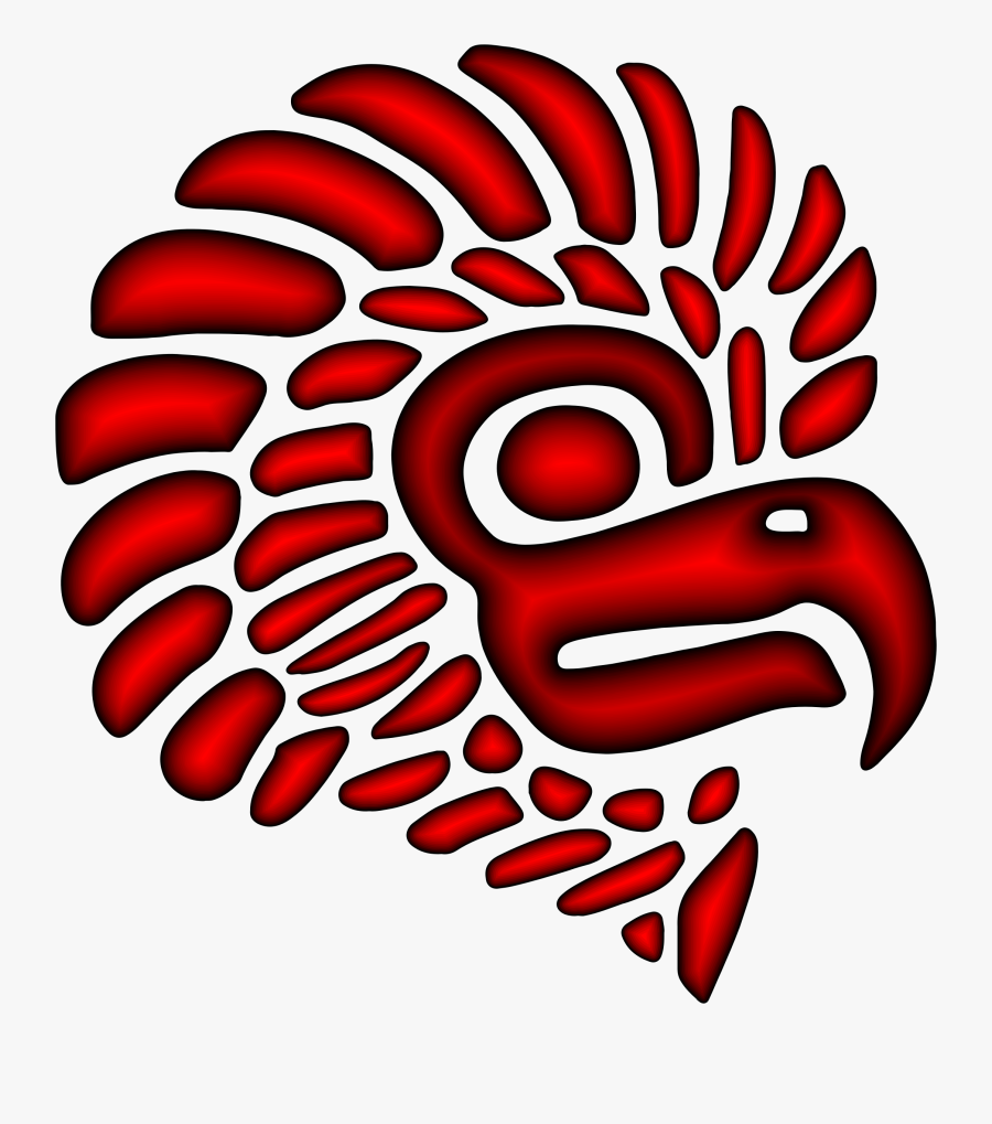 Crimson Stylized Mexican Eagle Silhouette Clip Arts - Silhouette Png Vector Cliparts, Transparent Clipart