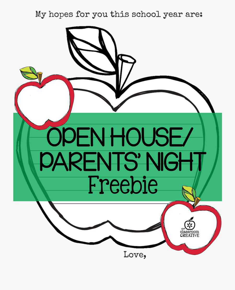 Free Open House/ Parent"s Night Printable {apple Themed} - School Open House Invitation Template Free, Transparent Clipart