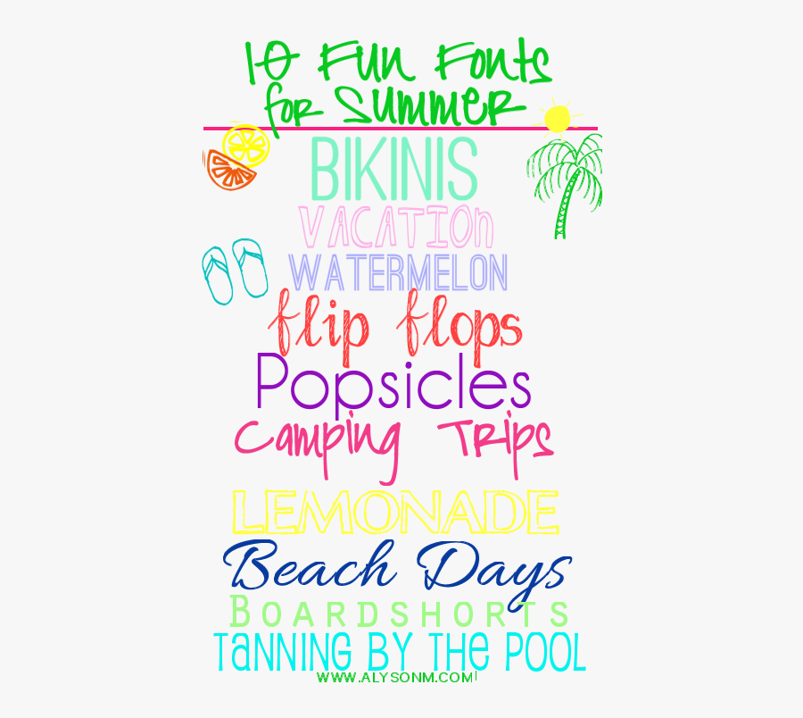 Clip Art Free Summer Fonts - Summer Beach Fonts, Transparent Clipart