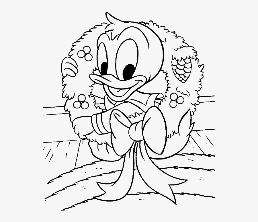 Baby Duck Coloring Pages - Baby Disney Christmas Coloring, Transparent Clipart