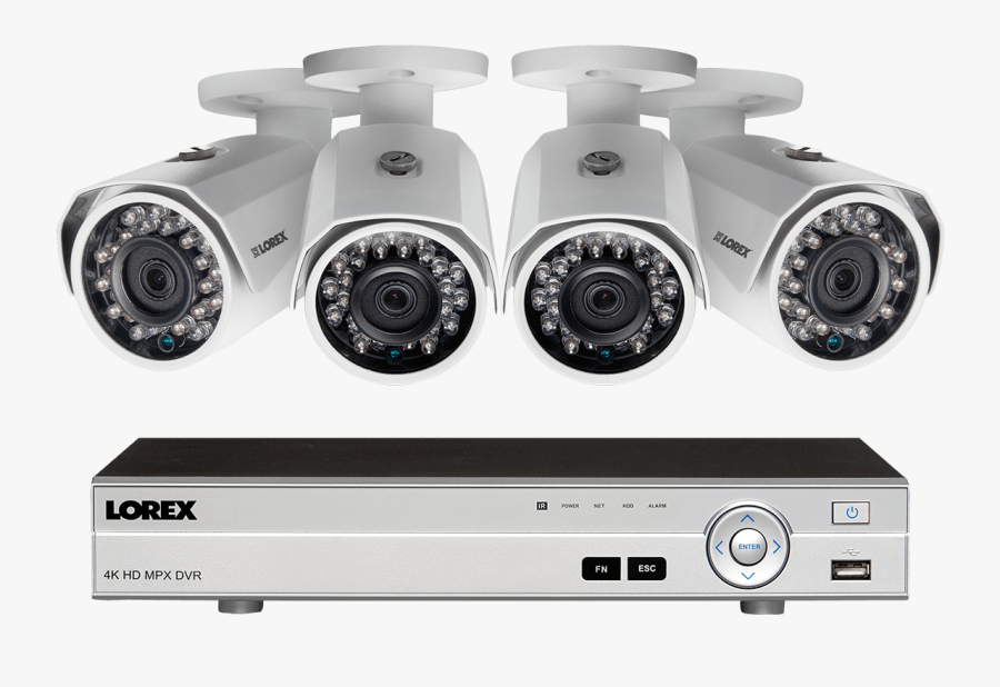 Hd 1080p 8 Channel 4 Camera Security System - Security Camera System, Transparent Clipart