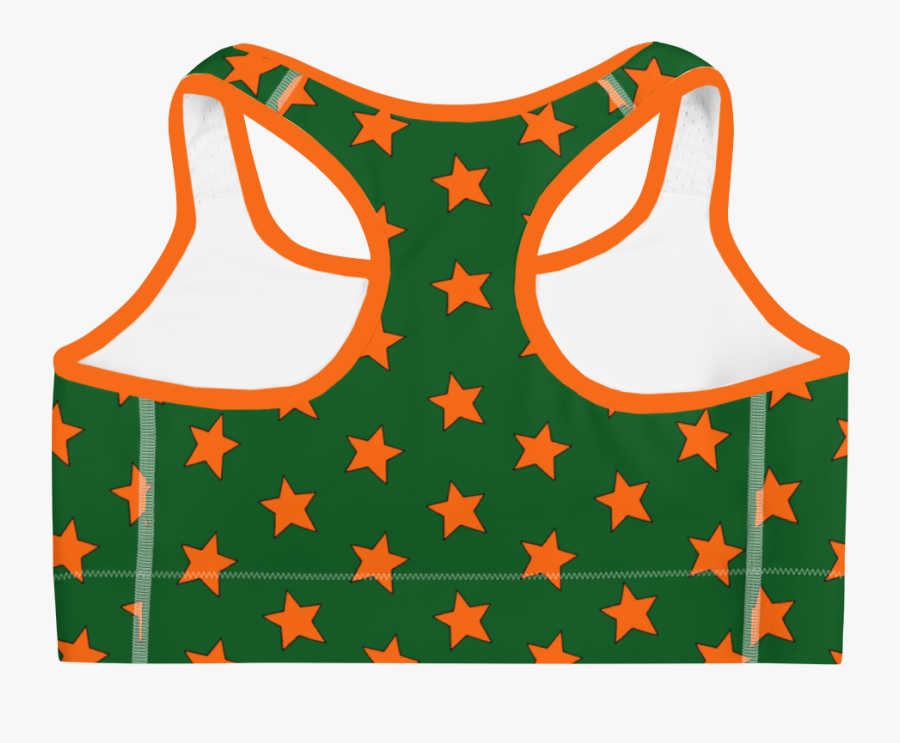 Green & Orange All-star Sports Bra, Transparent Clipart