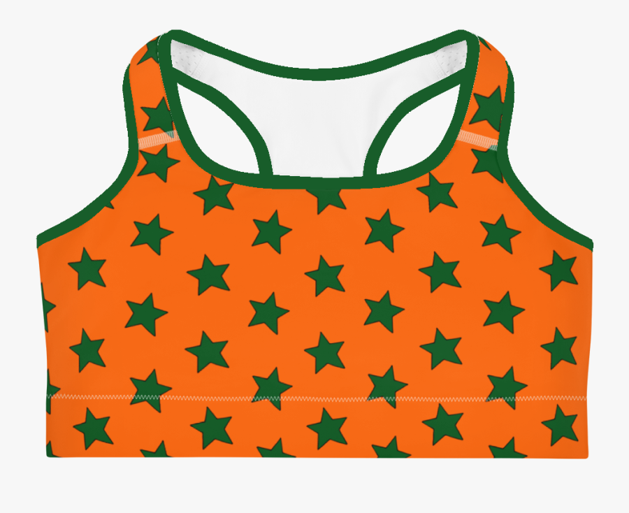 Green & Orange All-star Sports Bra - Sports Bra, Transparent Clipart