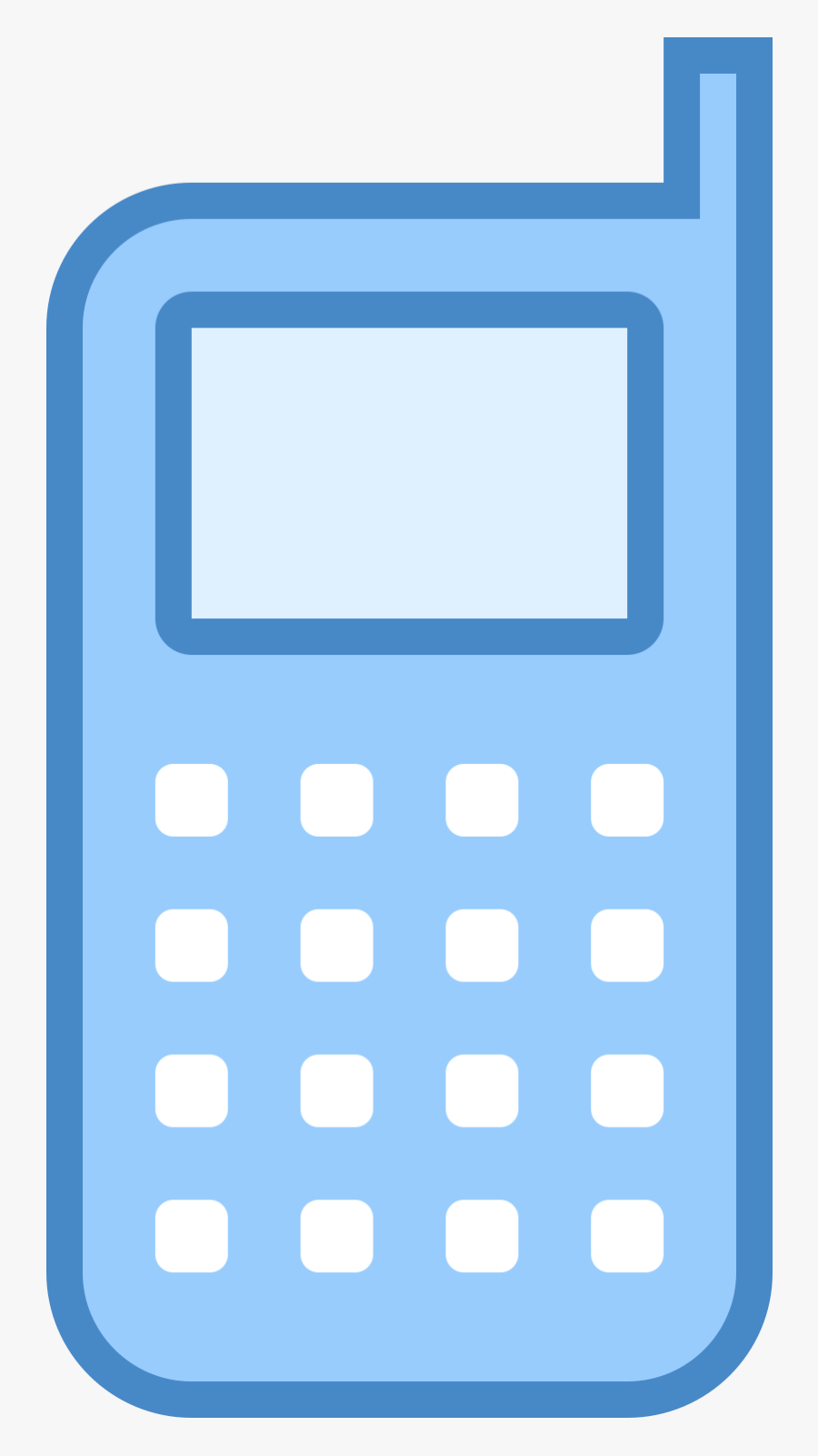 Cell Phone Icon Free Png And Svg Download - Blue Mobile Icon Png, Transparent Clipart