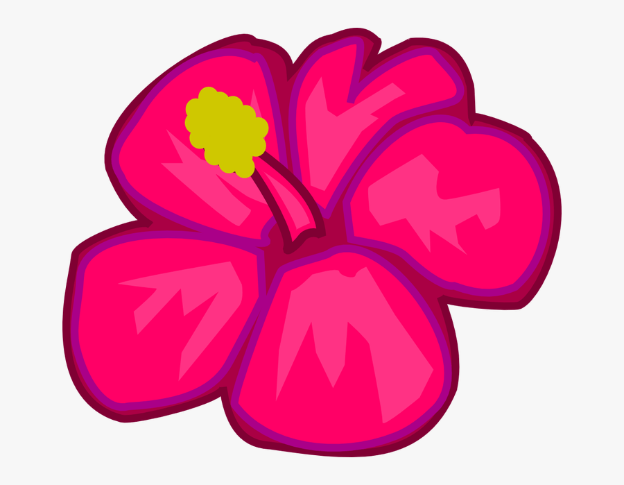 Pink Cell Phone Clipart - Hawaiian Flowers Clipart, Transparent Clipart