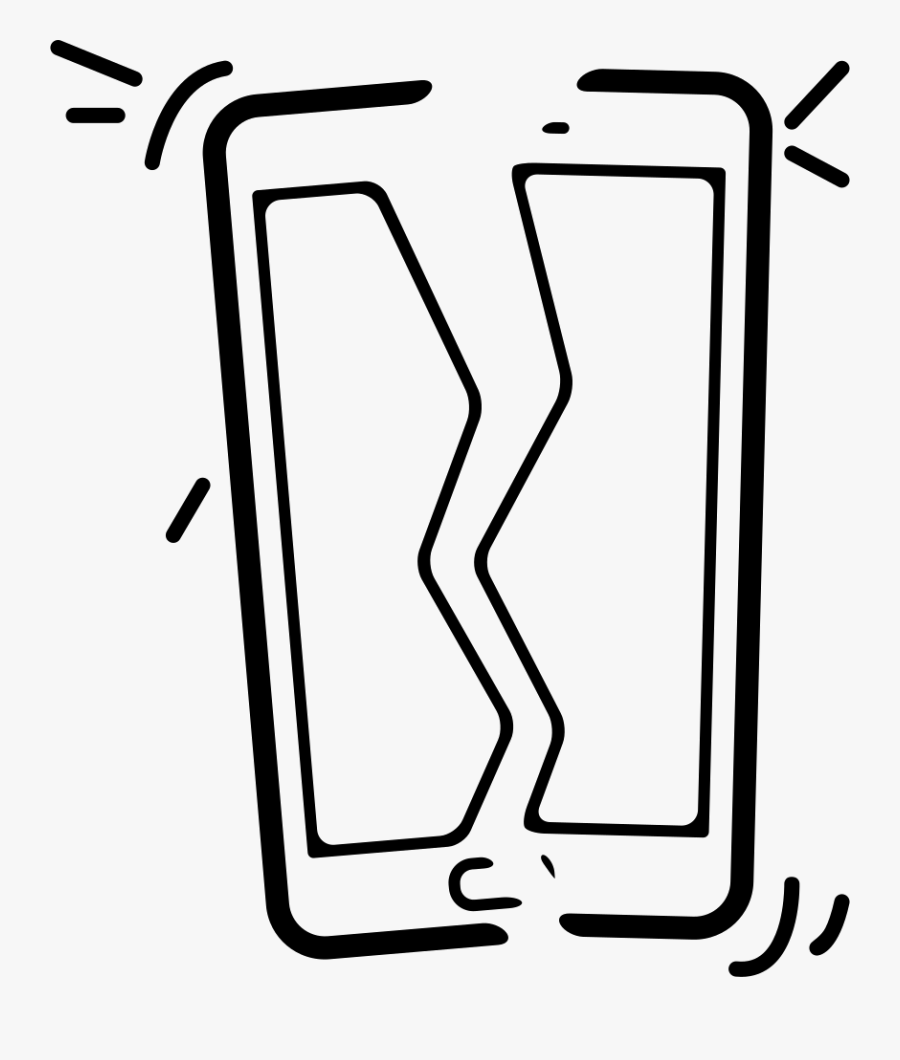 Vector Transparent Stock Mobile Phone Broken In Two - Broken Phone Clip Art, Transparent Clipart