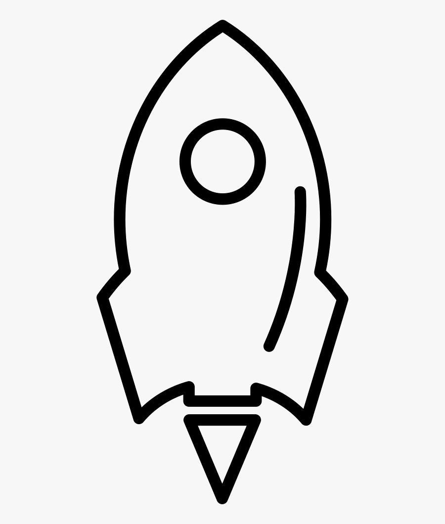 Clip Art Rocket Ship Outline - Easy Space Rocket Drawing, Transparent Clipart