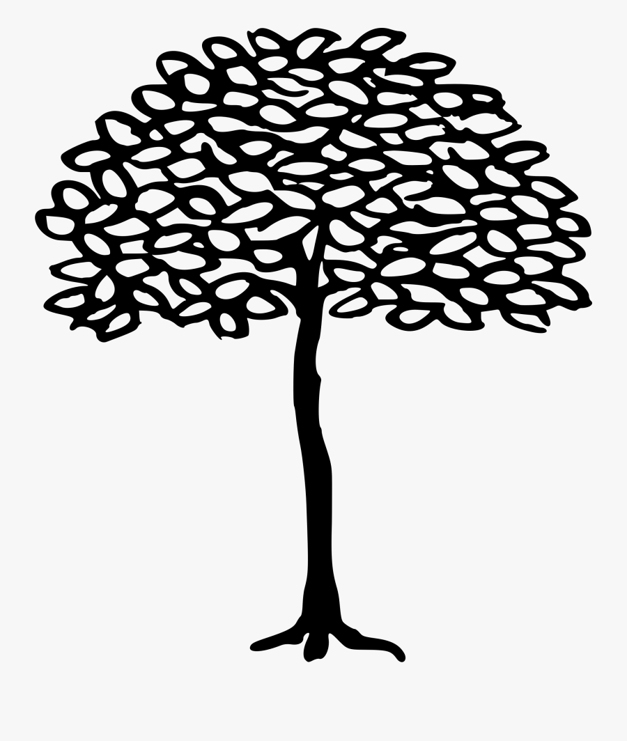 Clipart - Line Drawing Simple Tree, Transparent Clipart