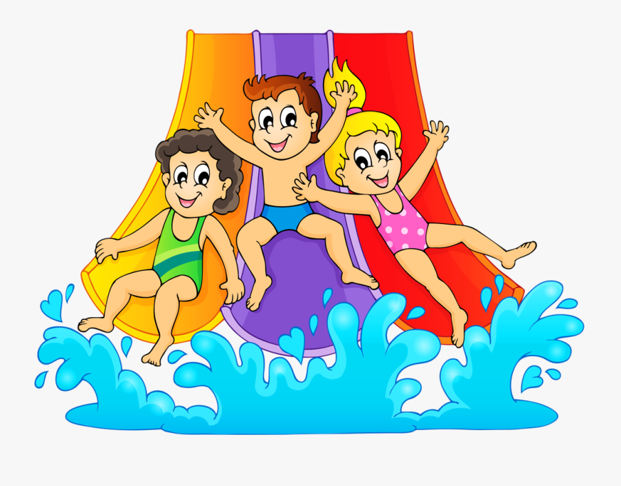 Transparent Clipart Of Children - Water Slide Birthday Party Blank Invitations, Transparent Clipart