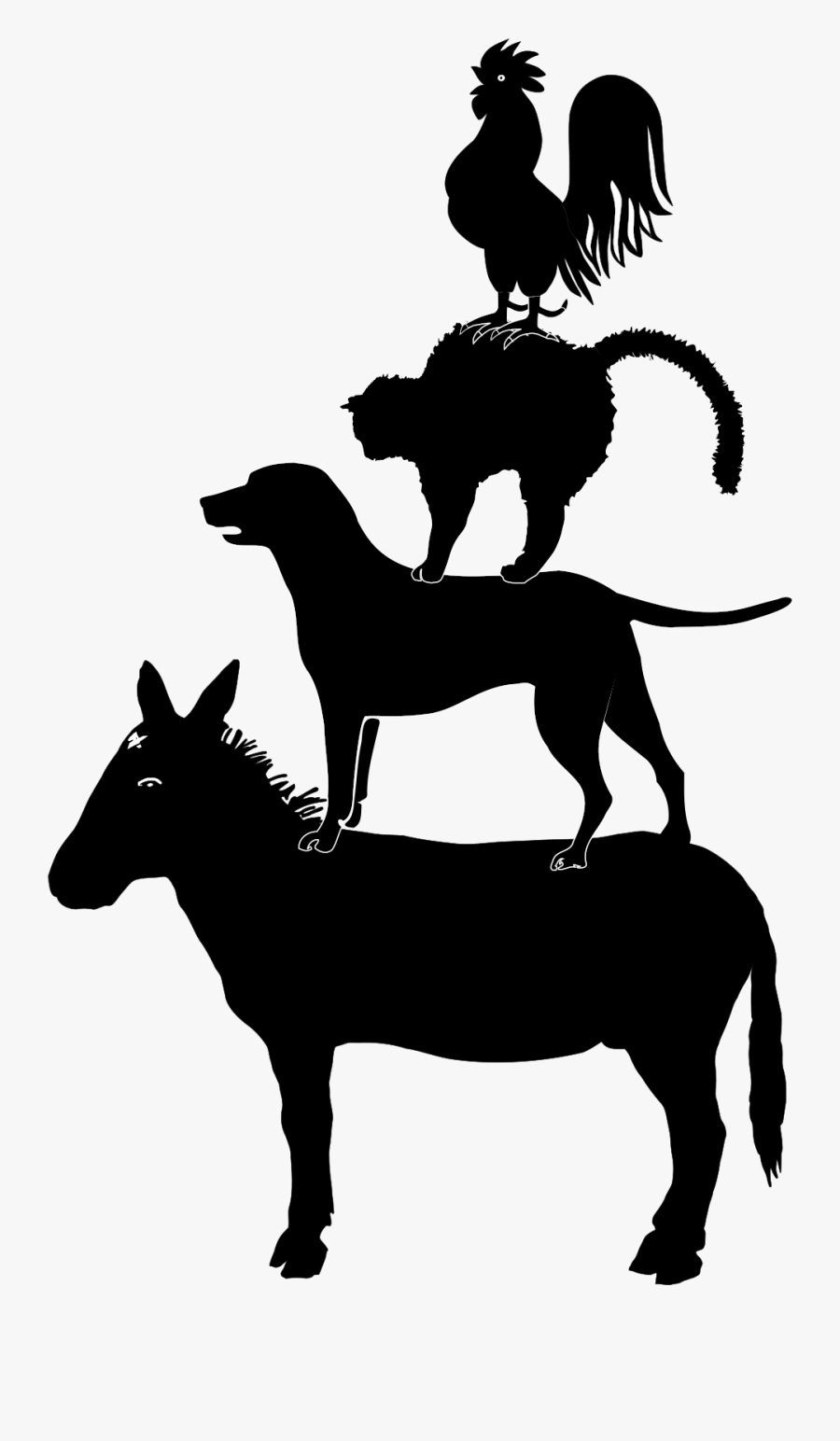 Pony,livestock,horse Tack - Bremen Town Musicians Vector, Transparent Clipart