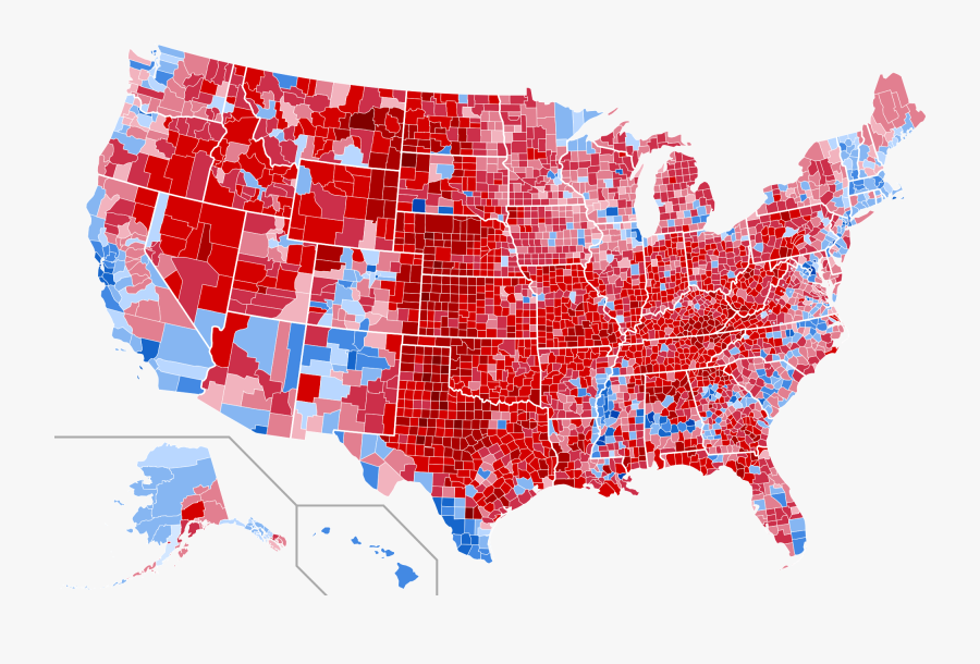 United States Presidential Election - Red And Blue States 2018, Transparent Clipart